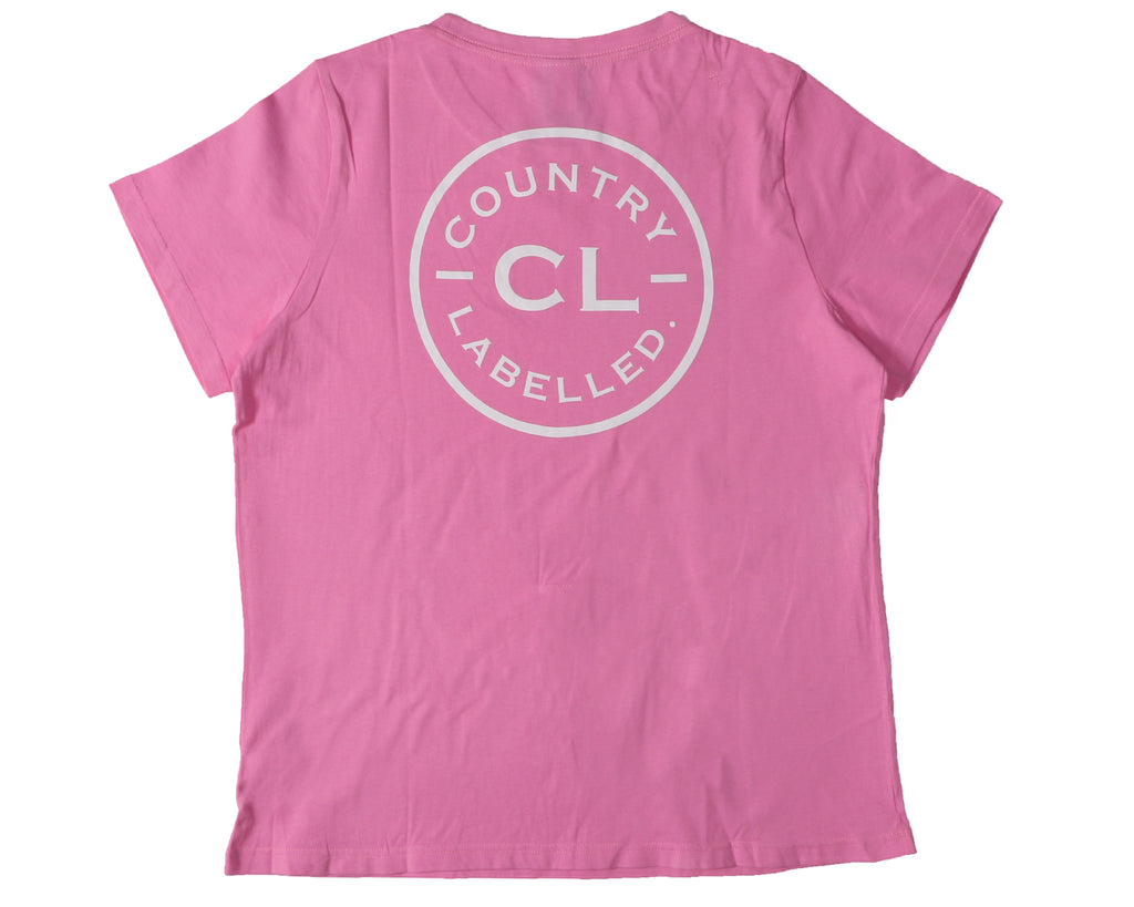 Country Labelled Ladies Classic Signature CL Tee - Bubblegum with White Logo