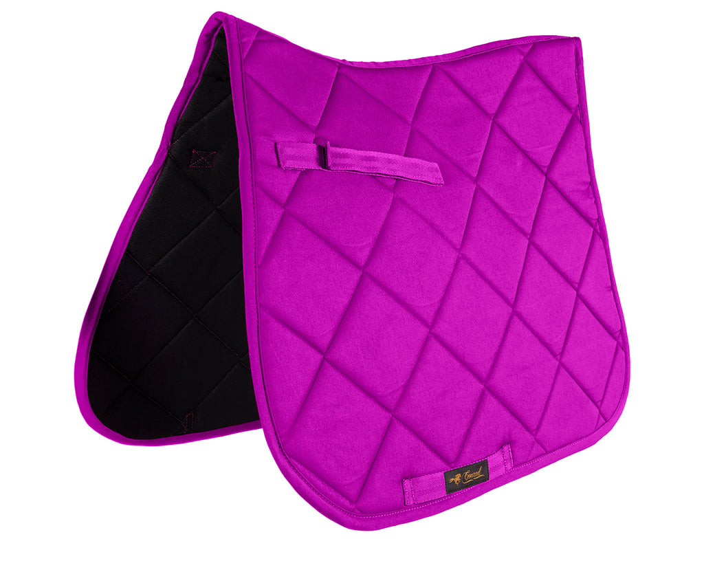  Conrad Basic General Purpose Saddle Pad - A purple, contoured saddle pad with traditional quilted design, lightweight and breathable fabric, and a comfortable fit. Available in full size.