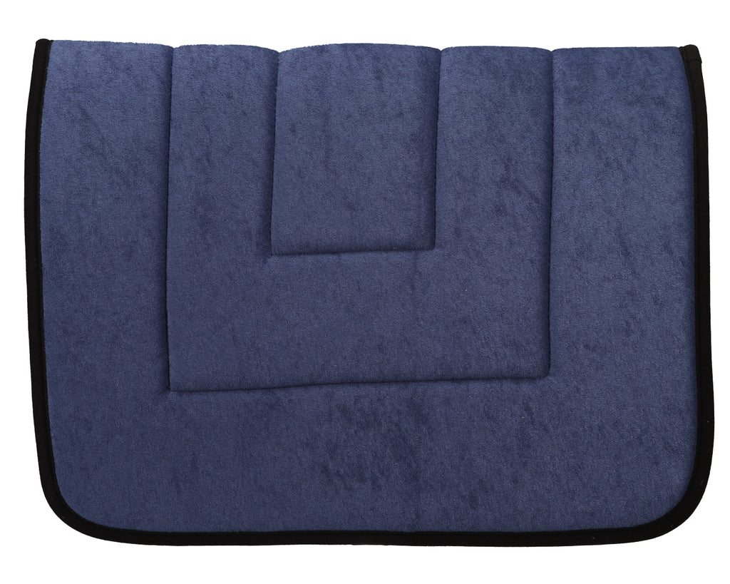 Terry Towel Saddle Pad - Blue with Black Binding