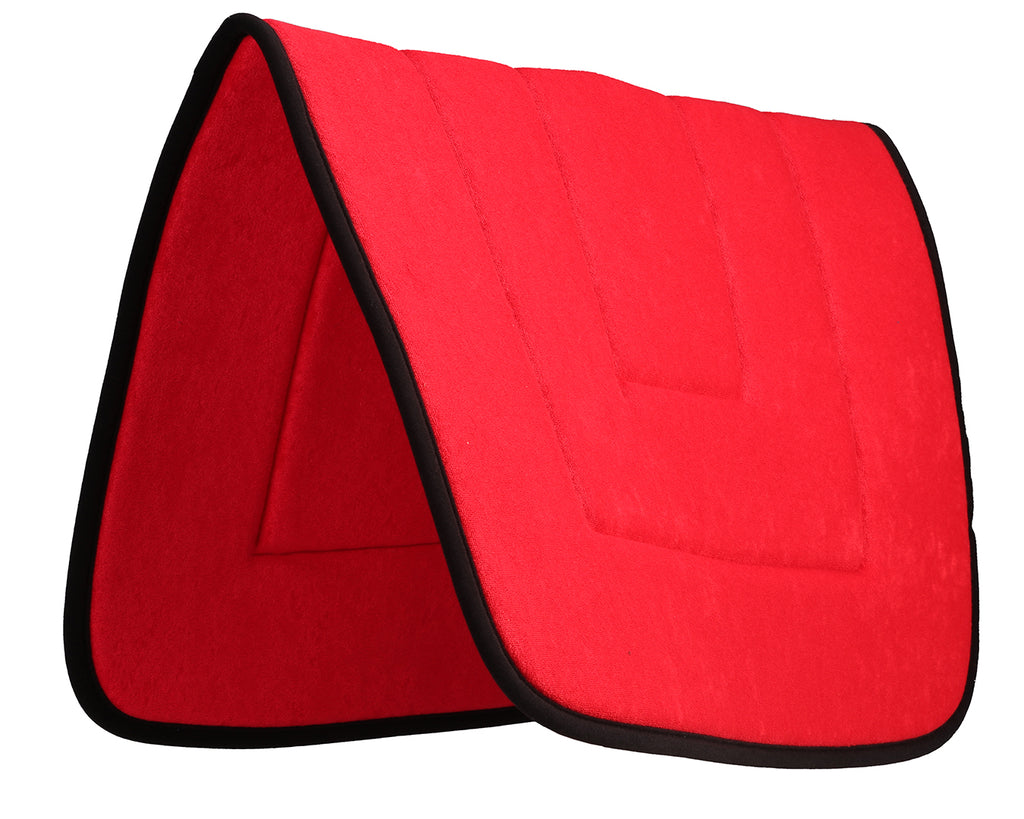 Terry Towel Saddle Pad - Red with Black Binding