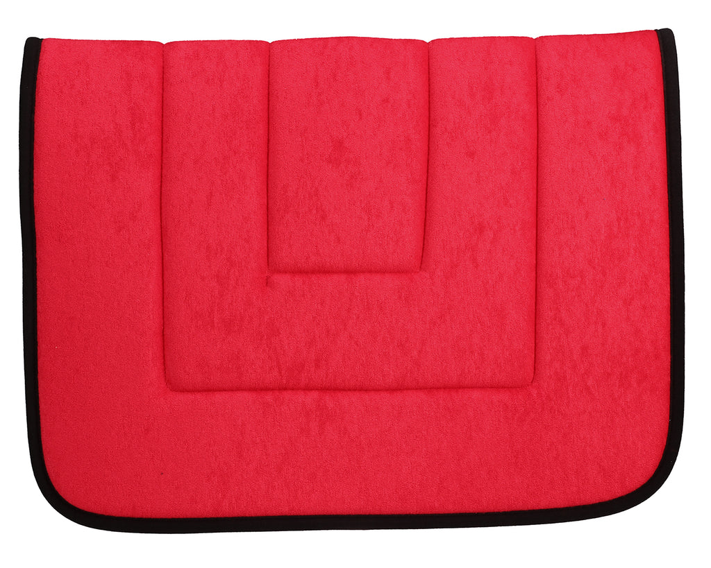 Terry Towel Saddle Pad - Red with Black Binding