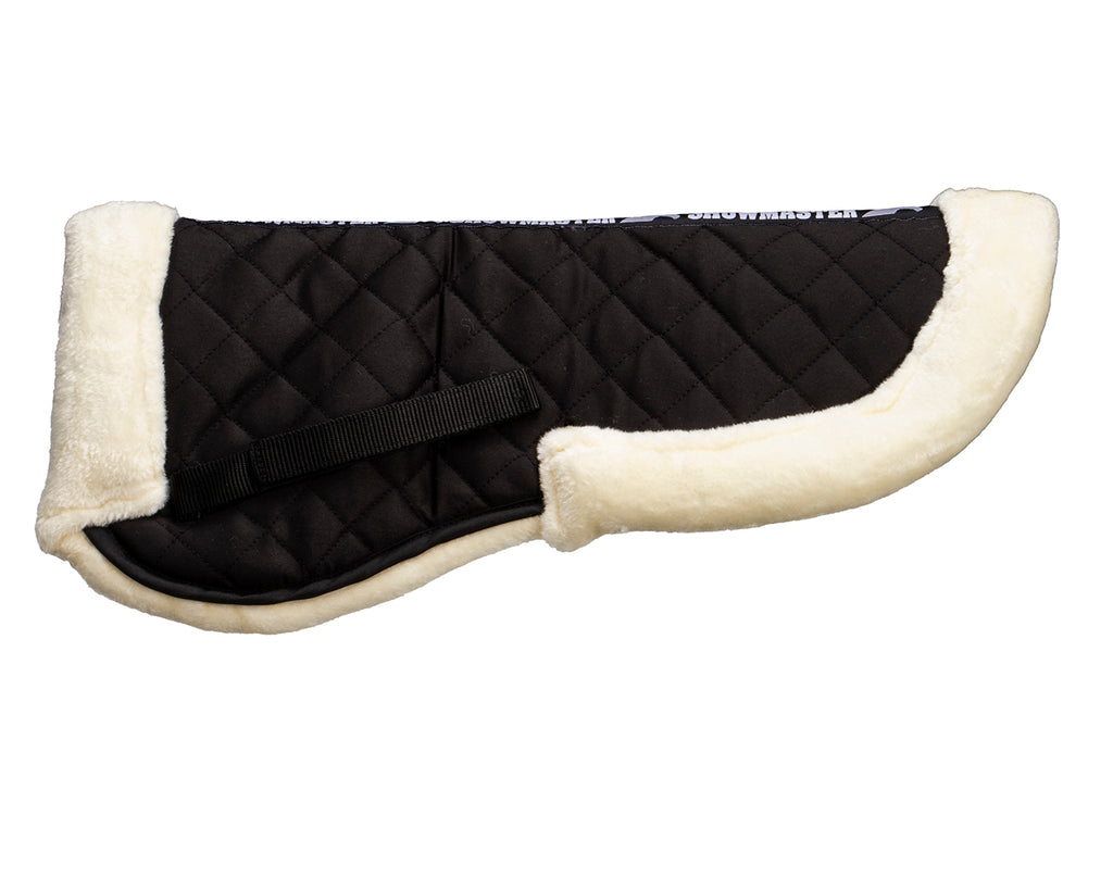 Show Master Fleece Half Numnah - Black with Natural Fleece