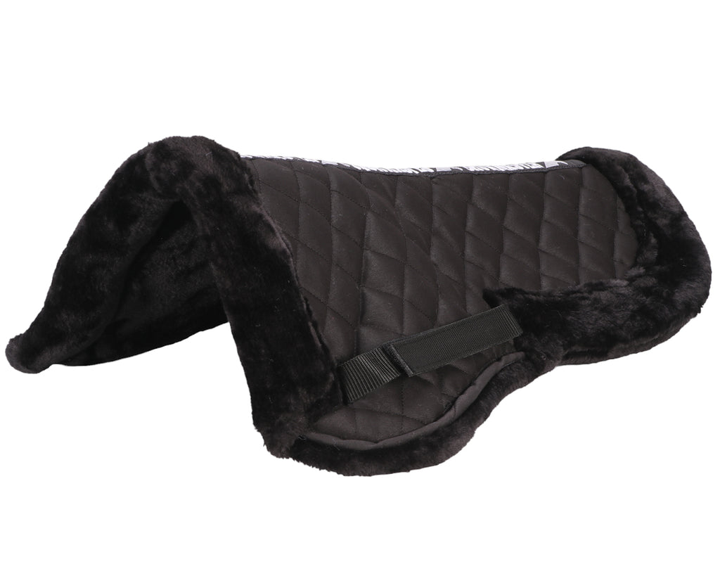 Fleece Half Numnah - Black with Black Fleece
