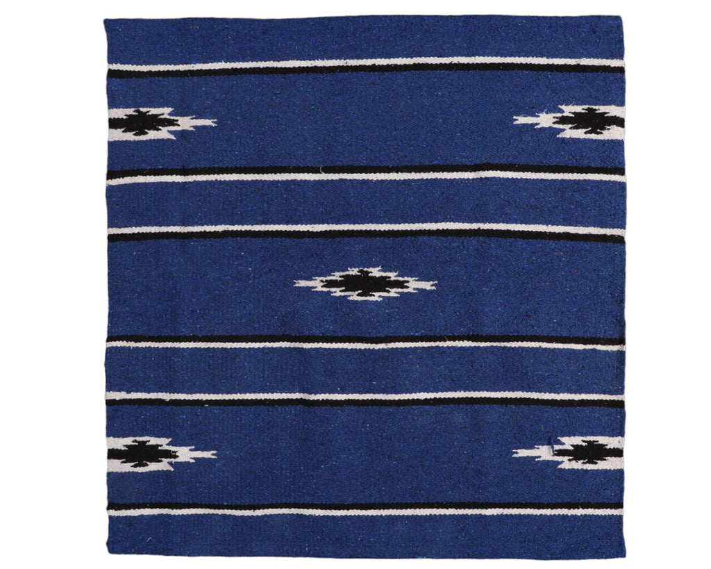 Horsemaster Navajo Saddle Blanket - 32" x 32" in Blue/Black/Cream
