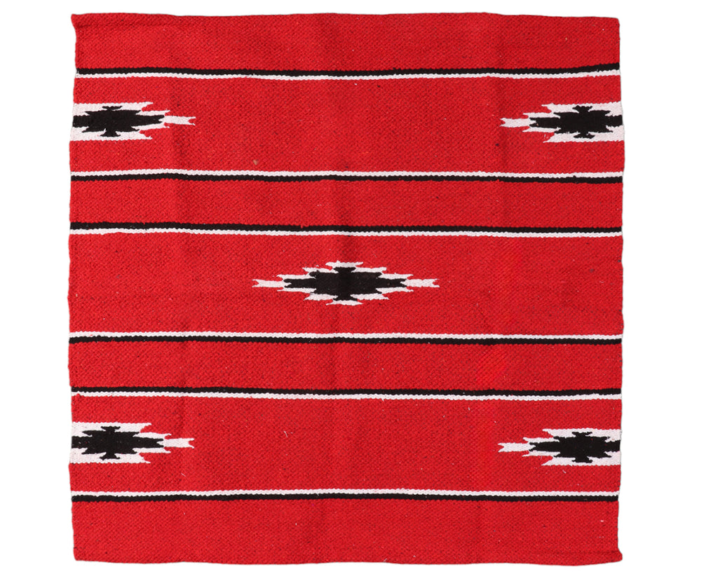 Horsemaster Navajo Saddle Blanket - 32" x 32" in Red/Black/Cream