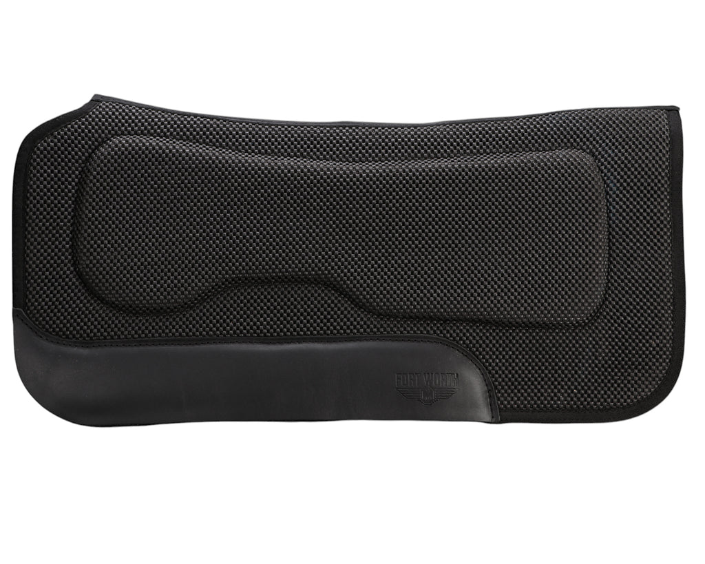 Fort Worth Contoured Air-Cell Felt Pad - 30" x 30" Black, image showing side view