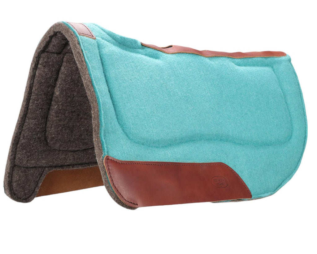 Fort Worth Felt Barrel Pad With Shim Builtup - 30" x 30" in Turquoise 