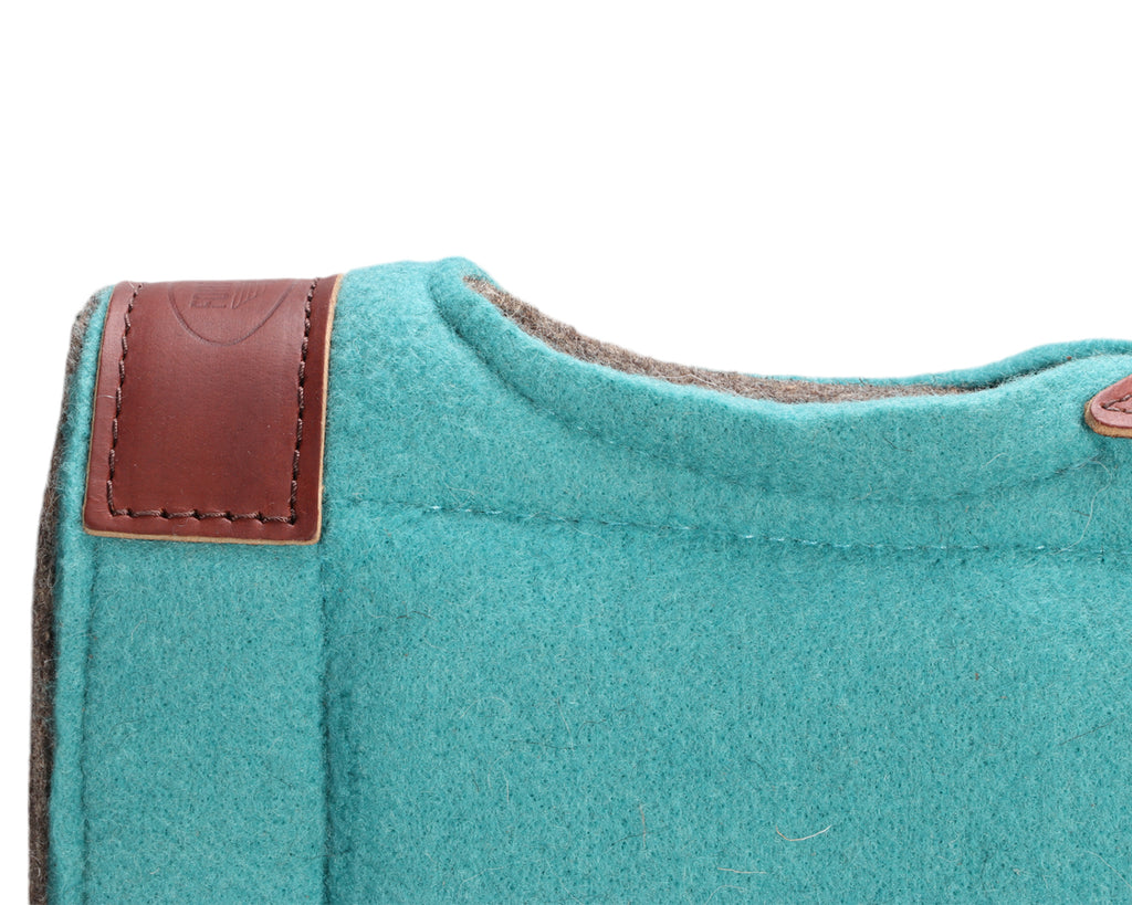 Fort Worth Felt Barrel Pad With Shim Builtup - 30" x 30" in Turquoise