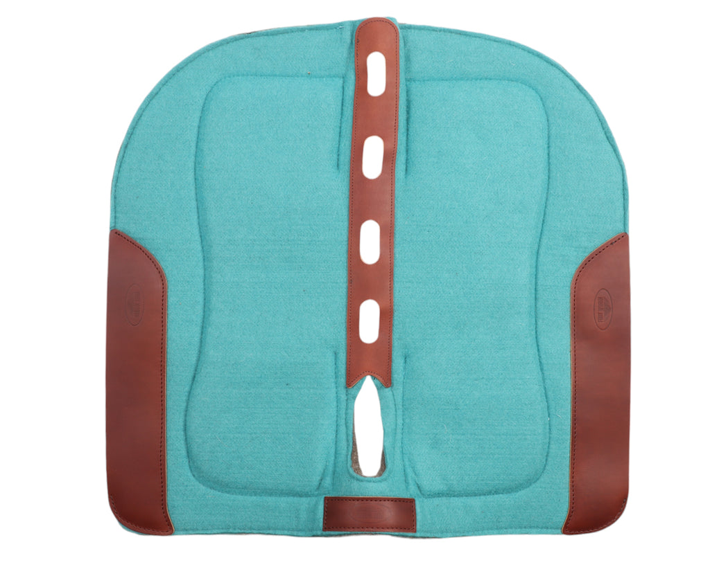 Fort Worth Felt Barrel Pad With Shim Builtup - 30" x 30" in Turquoise