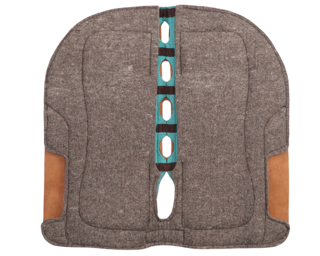 Fort Worth Felt Barrel Pad With Shim Builtup - 30" x 30" in Turquoise