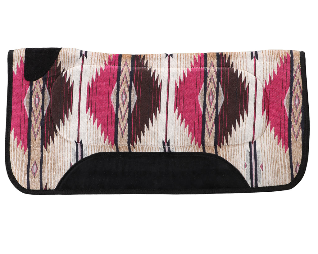 Fort Worth Contoured Saddle Pad - in Pink/Chocolate