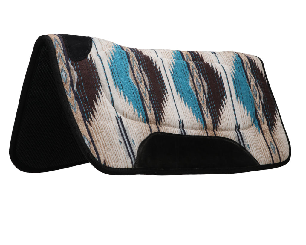 Fort Worth Contoured Saddle Pad - in Turquoise/Chocolate