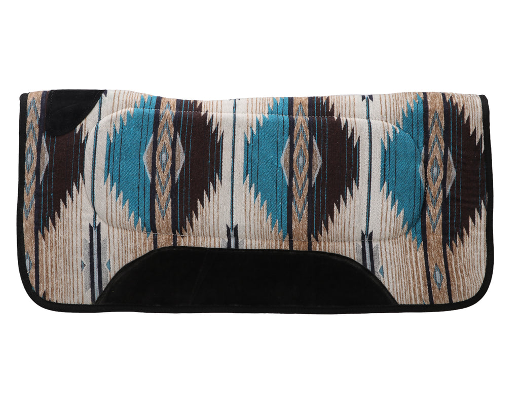 Fort Worth Contoured Saddle Pad - in Turquoise/Chocolate