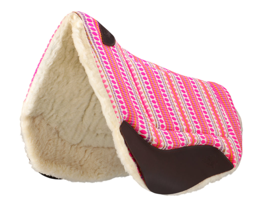 Fort Worth Barrel Contoured Saddle Pad - 28" x 34" Pink