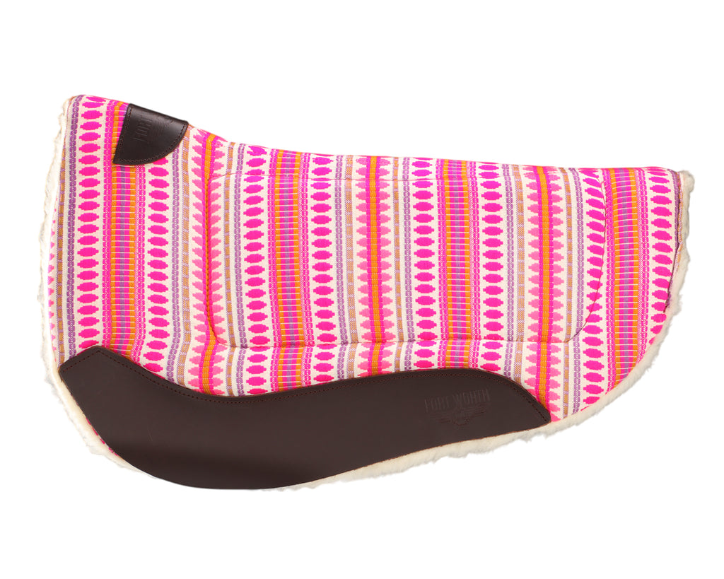 Fort Worth Barrel Contoured Saddle Pad - 28" x 34" Pink