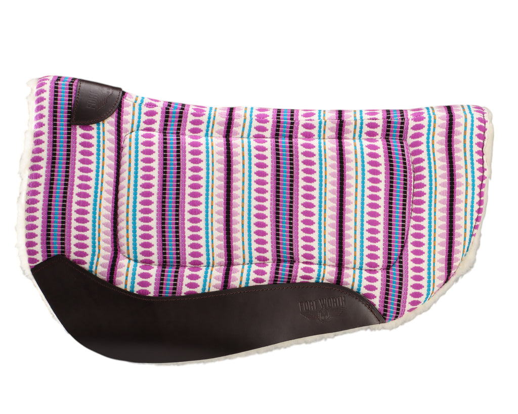 Fort Worth Barrel Contoured Saddle Pad - 28" x 34" Purple