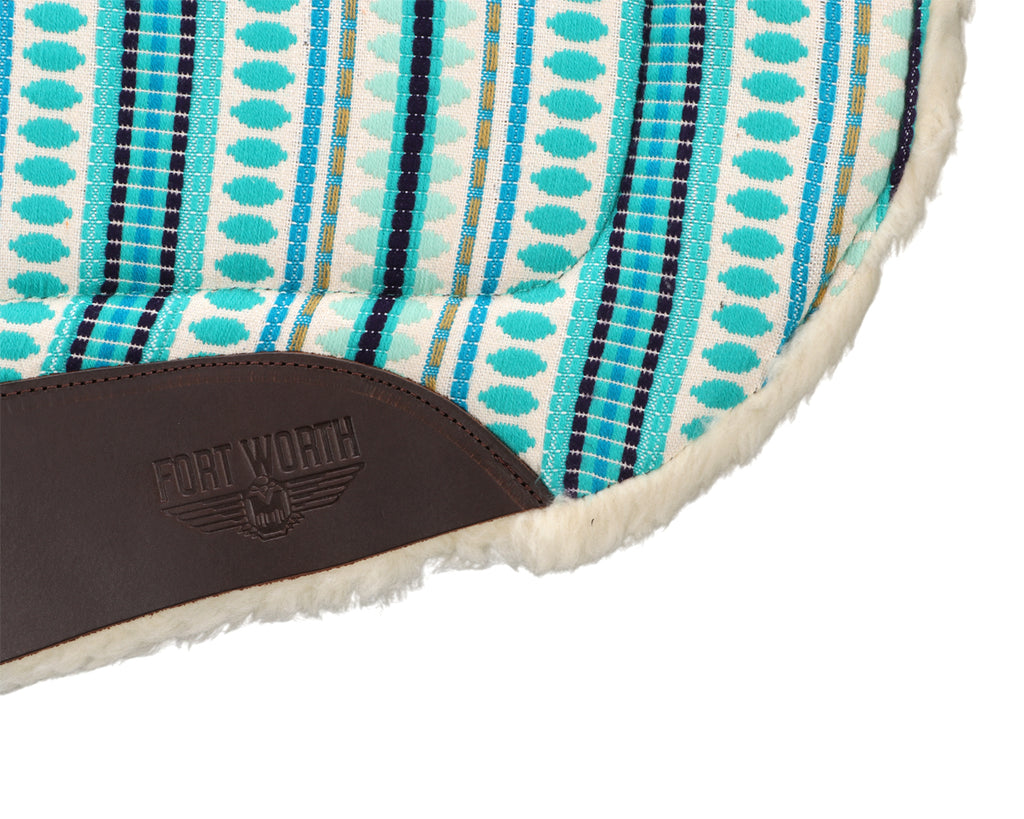 Fort Worth Barrel Contoured Saddle Pad - 28" x 34" in Turquoise