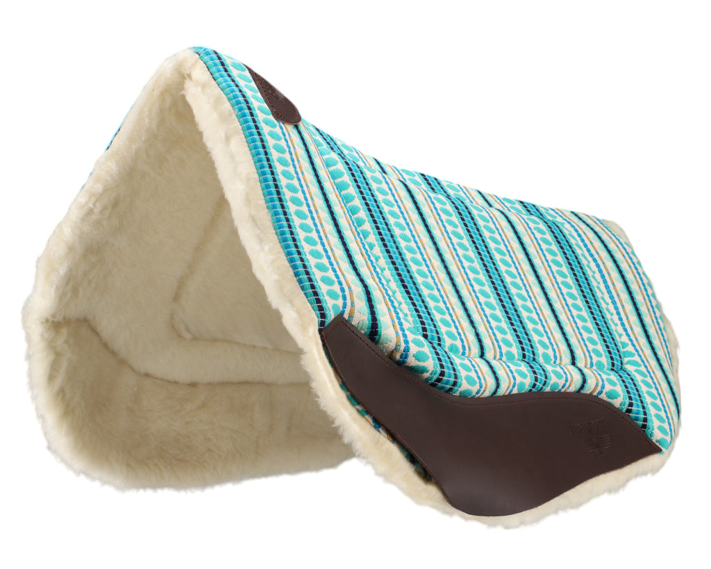 Fort Worth Barrel Contoured Saddle Pad - 28" x 34" Turquoise