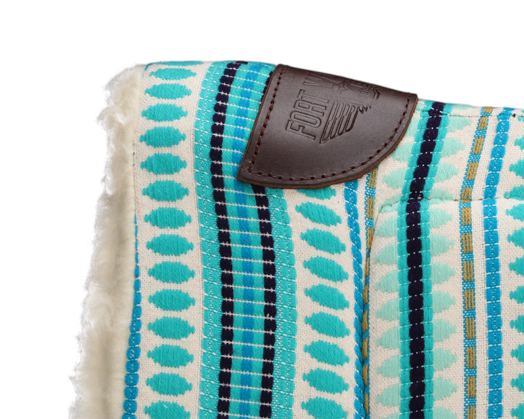 Fort Worth Barrel Contoured Saddle Pad - 28" x 34" in Turquoise
