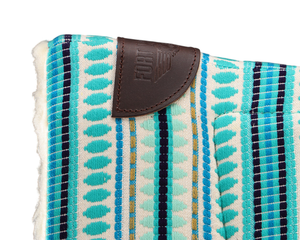 Fort Worth Barrel Contoured Saddle Pad - 28" x 34" Turquoise