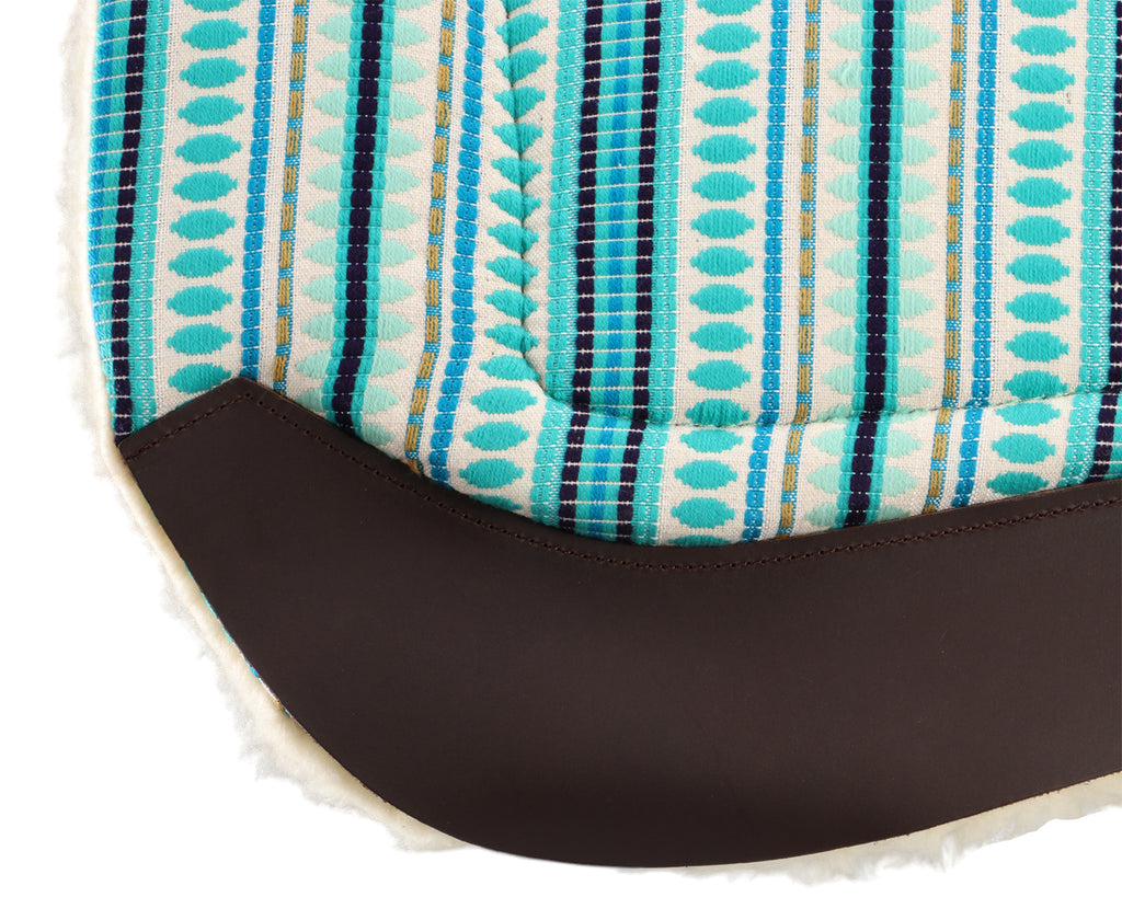 Fort Worth Barrel Contoured Saddle Pad - 28" x 34" Turquoise