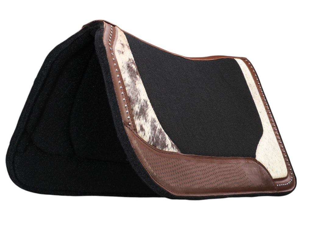 Fort Worth Basket Weave Cow Hide Print Felt Saddle Pad - 30" x 30"