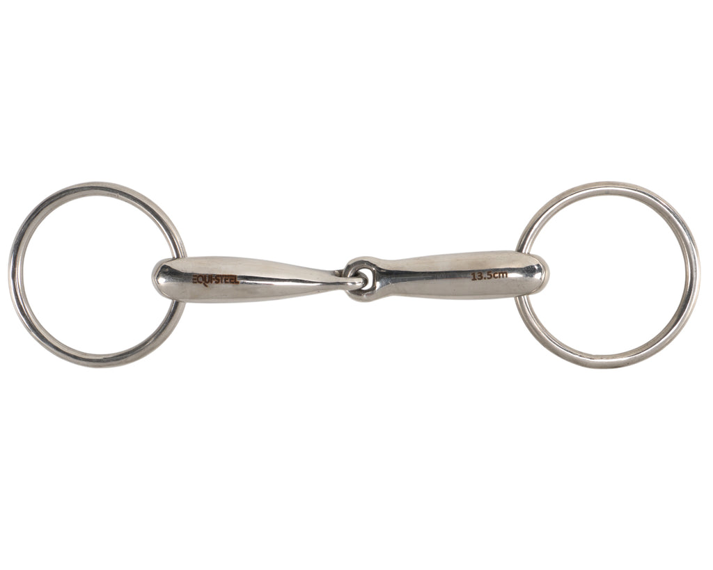Equisteel SS Thick Hollow Loose Ring Snaffle Bit w/65mm Rings
