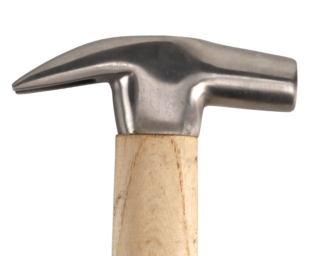 Tennyson Farriers Hammer for shoeing horses and ponies, image shows close up of stainless steel hammer head