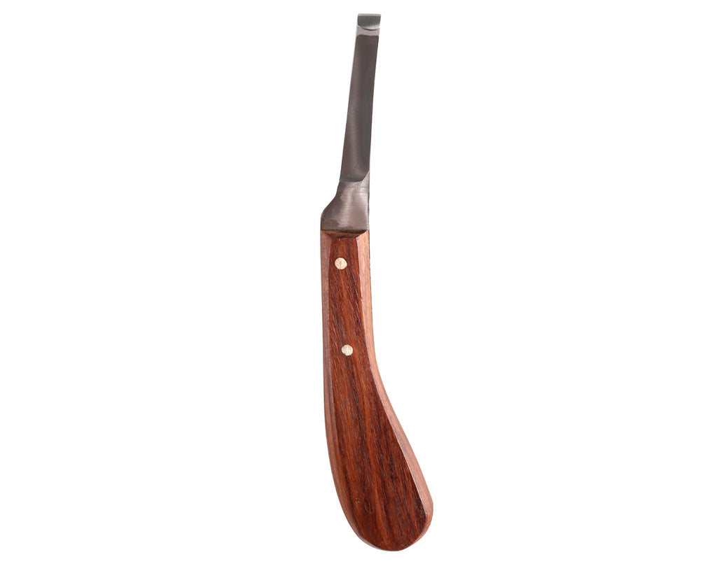 Tennyson Stainless Steel Horse Hoof Knife with Rosewood comfort handle for farriers to trim horse's feet