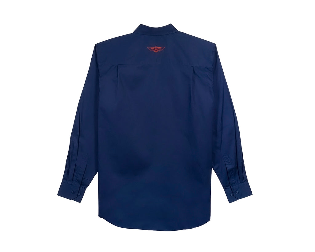 Fort Worth Men's Half Button Work Shirt in Navy