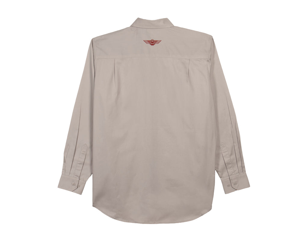 Fort Worth Men's Full Button Work Shirt in Stone