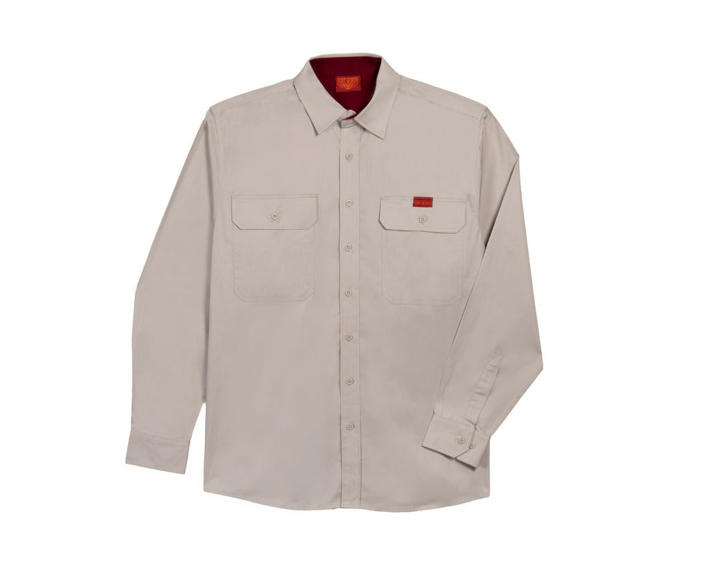 Fort Worth Men's Full Button Work Shirt in Stone