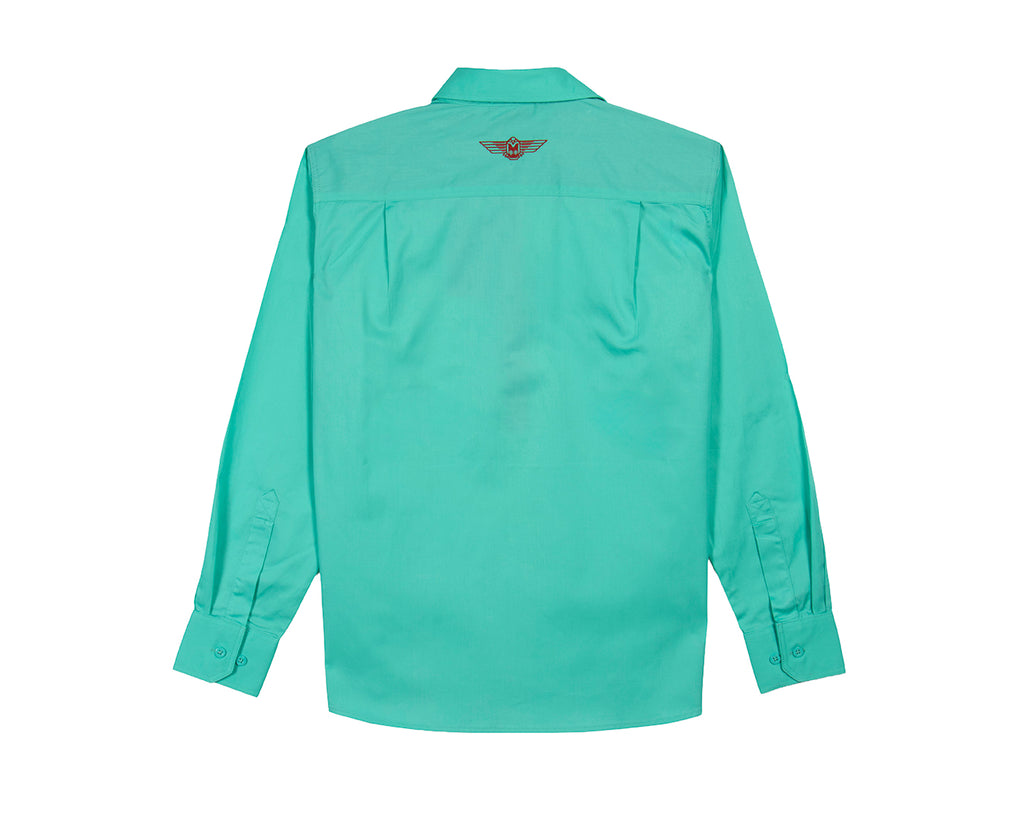 Fort Worth Women's Half Button Work Shirt in Pool/Navy