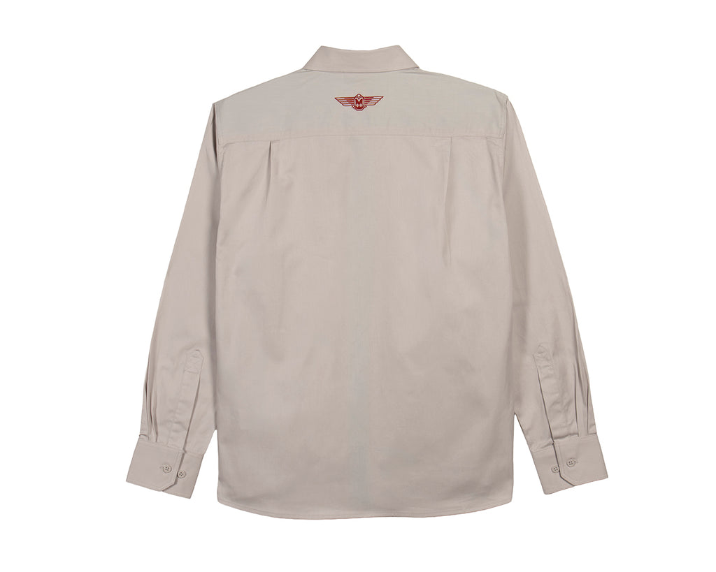 Fort Worth Women's Full Button Work Shirt in Stone/Pool