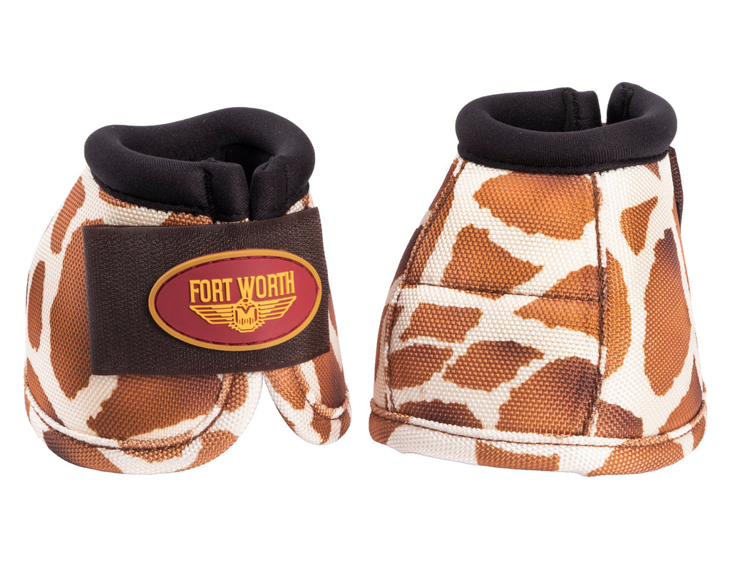 Fort Worth Ballistic No-Turn Bell Boots in Giraffe Pattern
