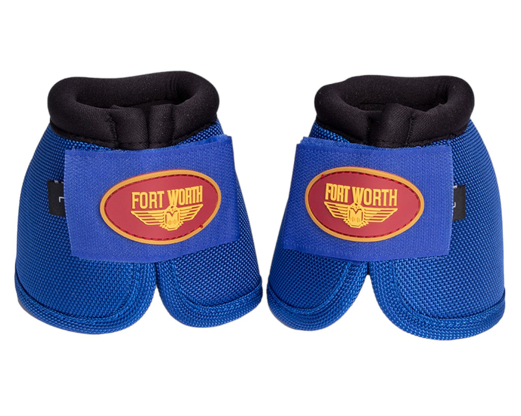 Fort Worth Ballistic No-Turn Bell Boots - in Royal Blue bell boots protect the delicate heel bulb, covering the pastern, the coronary band and the hoof wall down to the heel