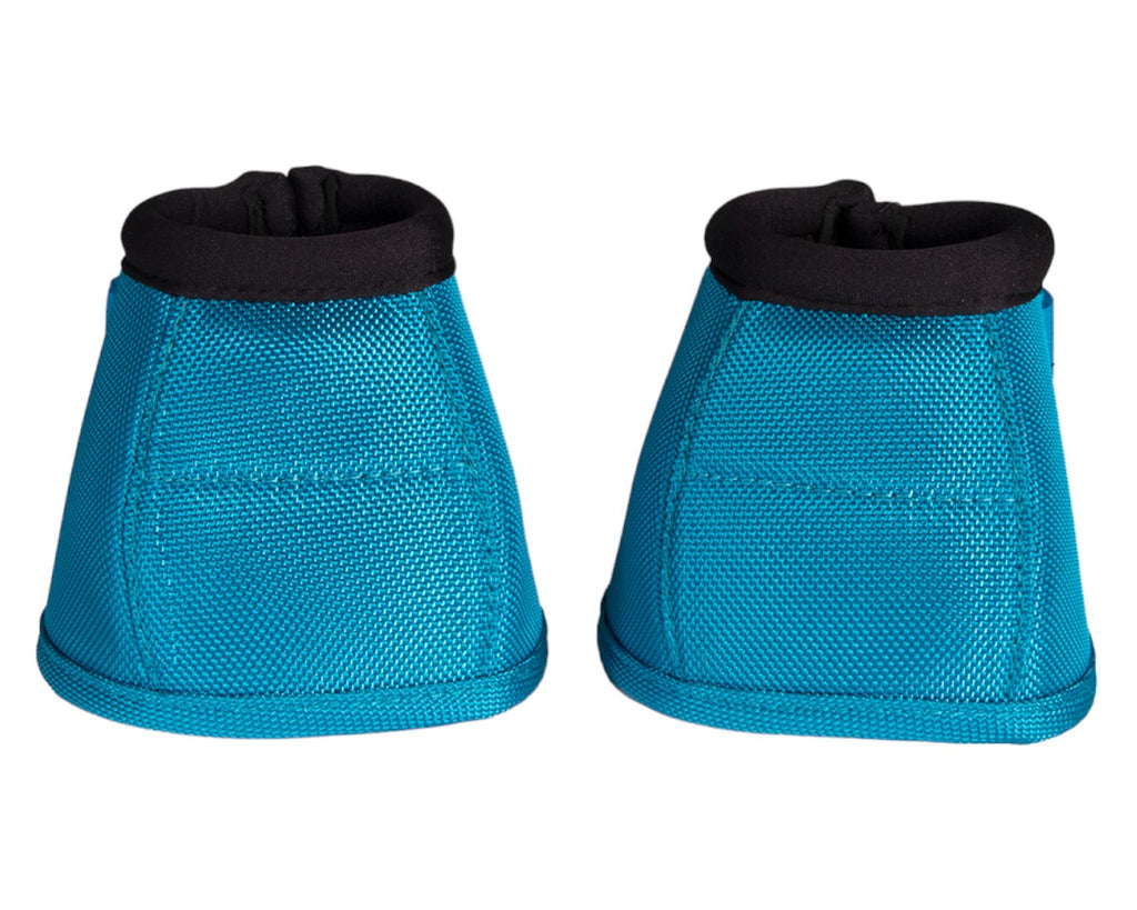 Fort Worth Ballistic No-Turn Bell Boots - in Turquoise these bell boots are ‘no-turn’ style, which is a tighter fitting boot designed not to ‘turn’ around