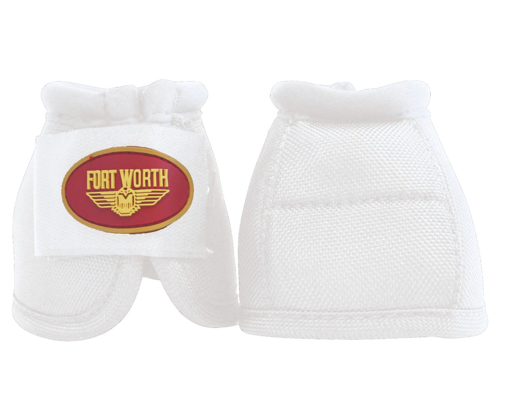 Fort Worth Ballistic No-Turn Bell Boots - in White bell boots protect the delicate heel bulb, covering the pastern, the coronary band and the hoof wall down to the heel
