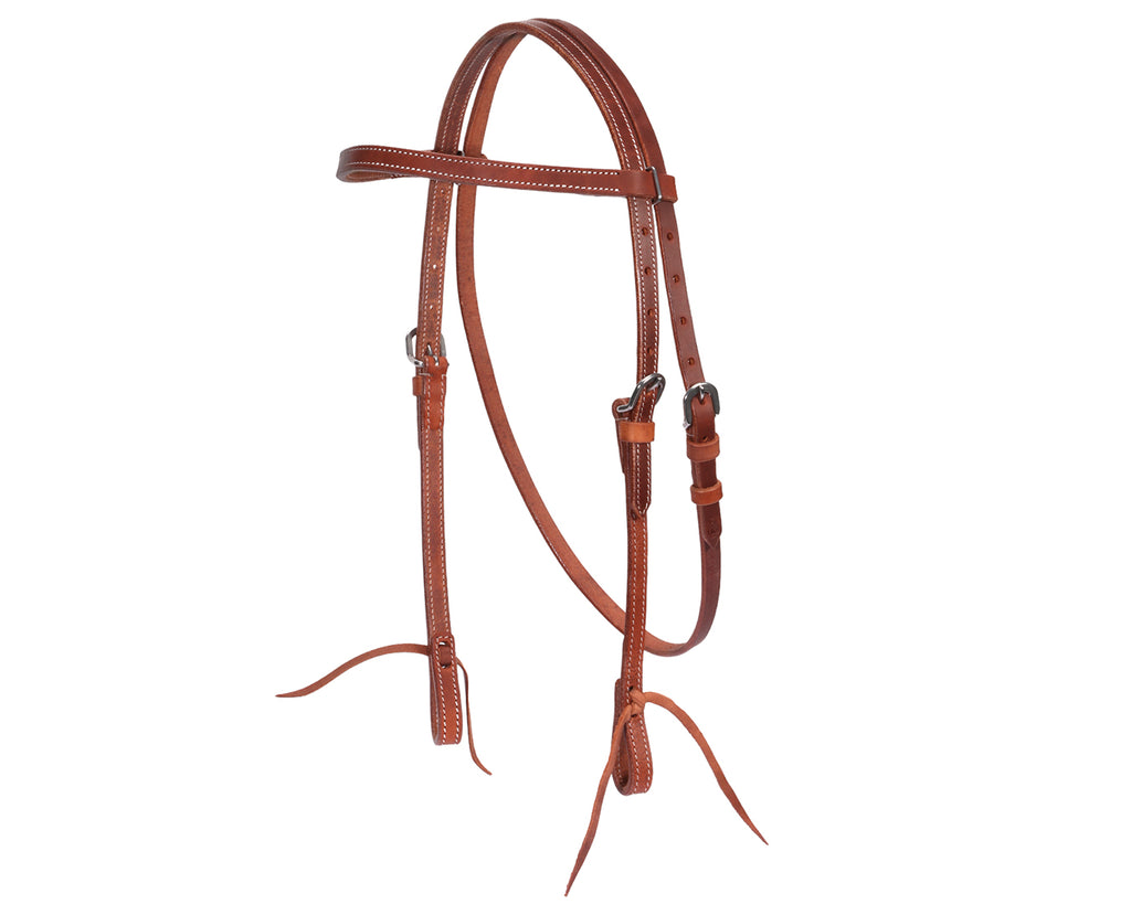 Fort Worth Work Headstall Tie Ends - in Harness Leather