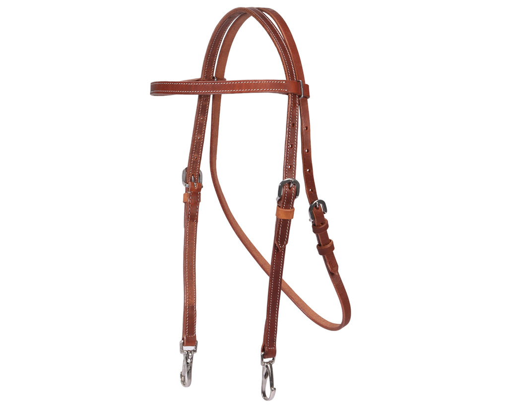 Fort Worth Work Headstall Snap Ends - in Harness Leather