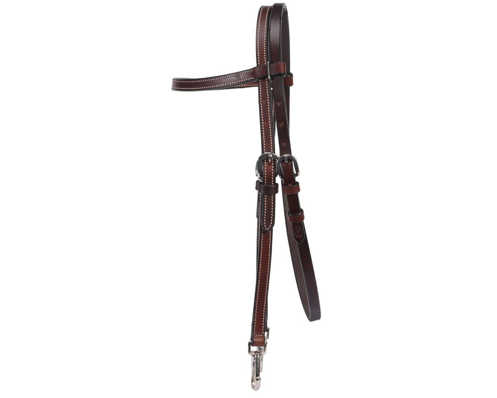 Fort Worth Work Headstall Snap Ends- Oily Pull Up