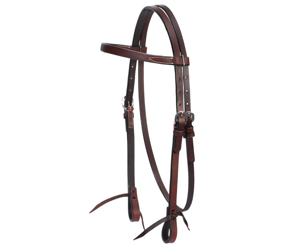 Fort Worth Work Headstall Chicago Screw Ends - Oily Pull Up Leather