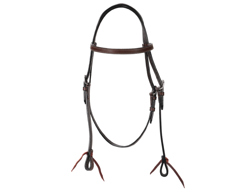 Fort Worth 5/8" Leather Headstall - with tooled leather and stainless steel hardware