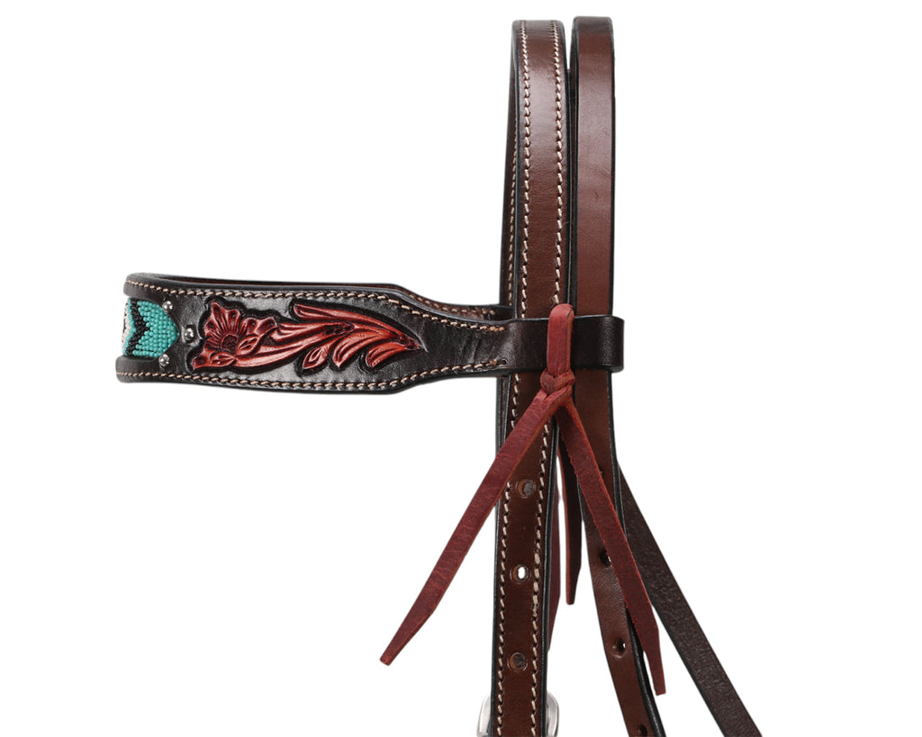 Fort Worth Turquoise Beaded Headstall