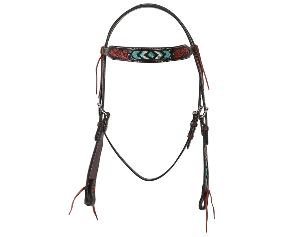 Fort Worth Turquoise Beaded Headstall