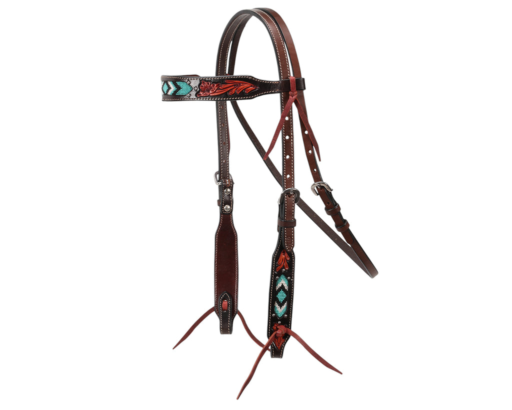 Fort Worth Turquoise Beaded Headstall