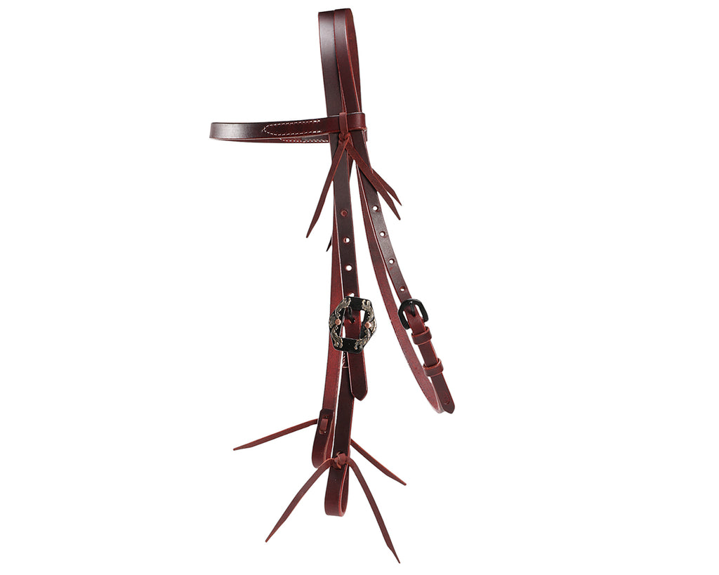 Fort Worth Oily Headstall with Single Buckle - Latigo