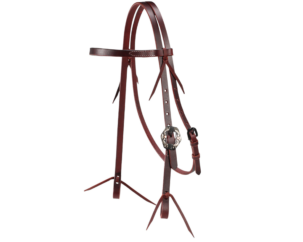 Fort Worth Oily Headstall with Single Buckle - Latigo