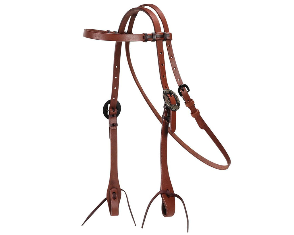 Fort Worth Oily Headstall with Single Buckle - Harness