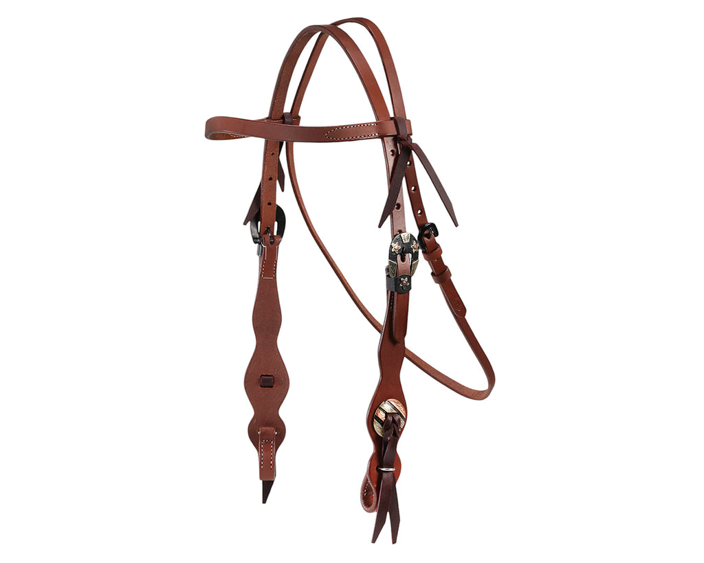 Fort Worth Oily Headstall with German Buckle
